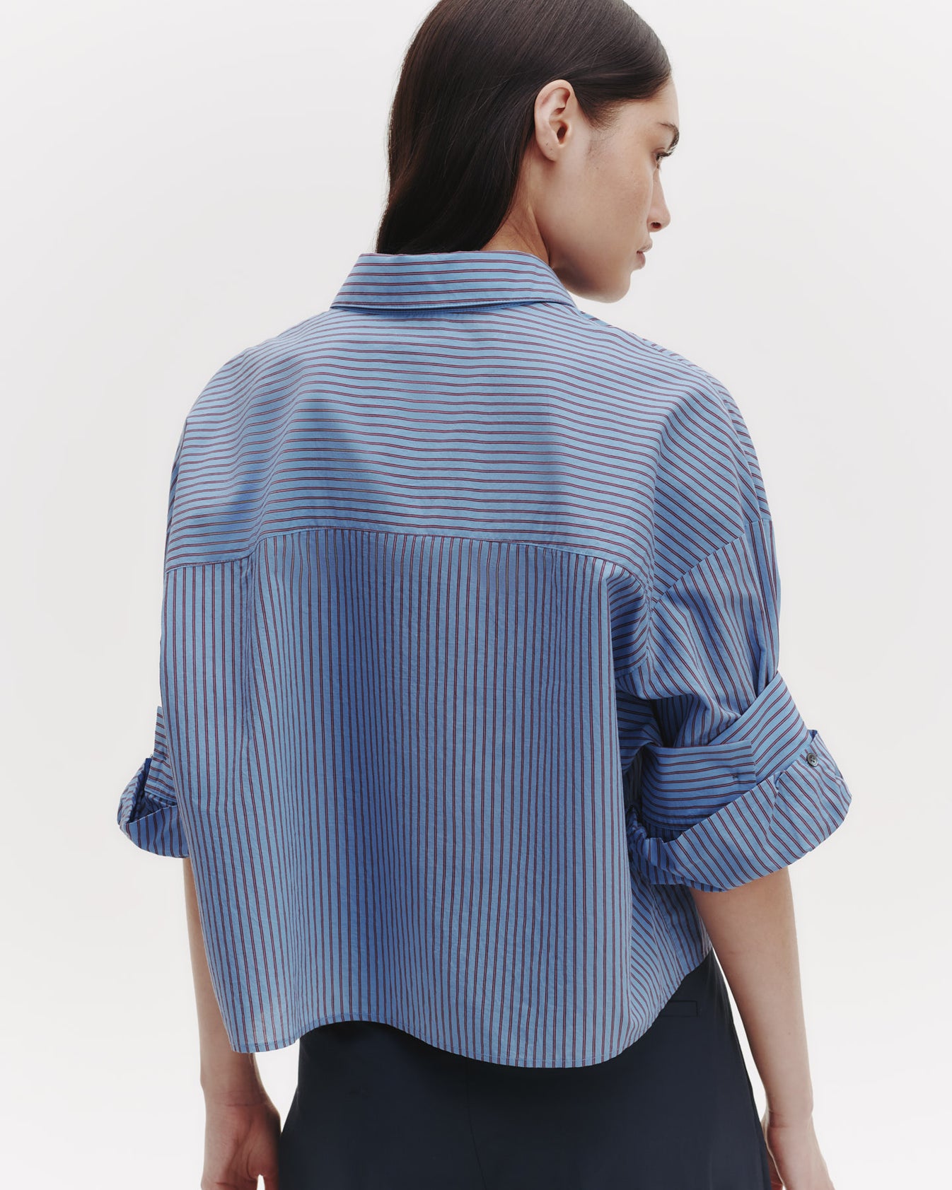 TWP Blue/wine Next Ex Shirt in Striped Cotton view 1