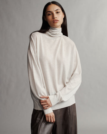 Easy T-Neck Sweater in Merino Wool