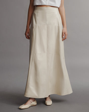 TWP Crema Kennedy Skirt in Paper Leather view 5