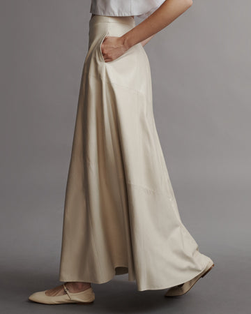 TWP Crema Kennedy Skirt in Paper Leather view 4