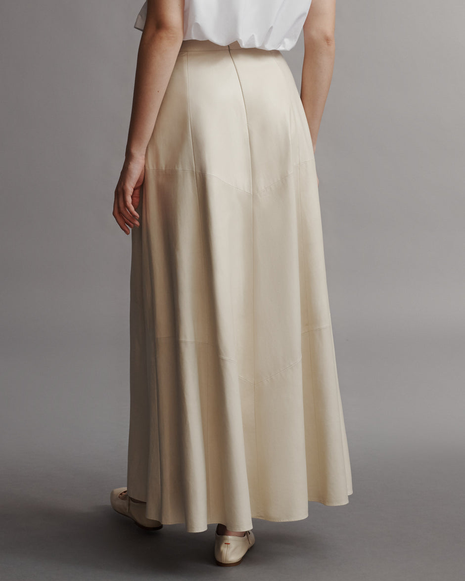 TWP Crema Kennedy Skirt in Paper Leather view 6