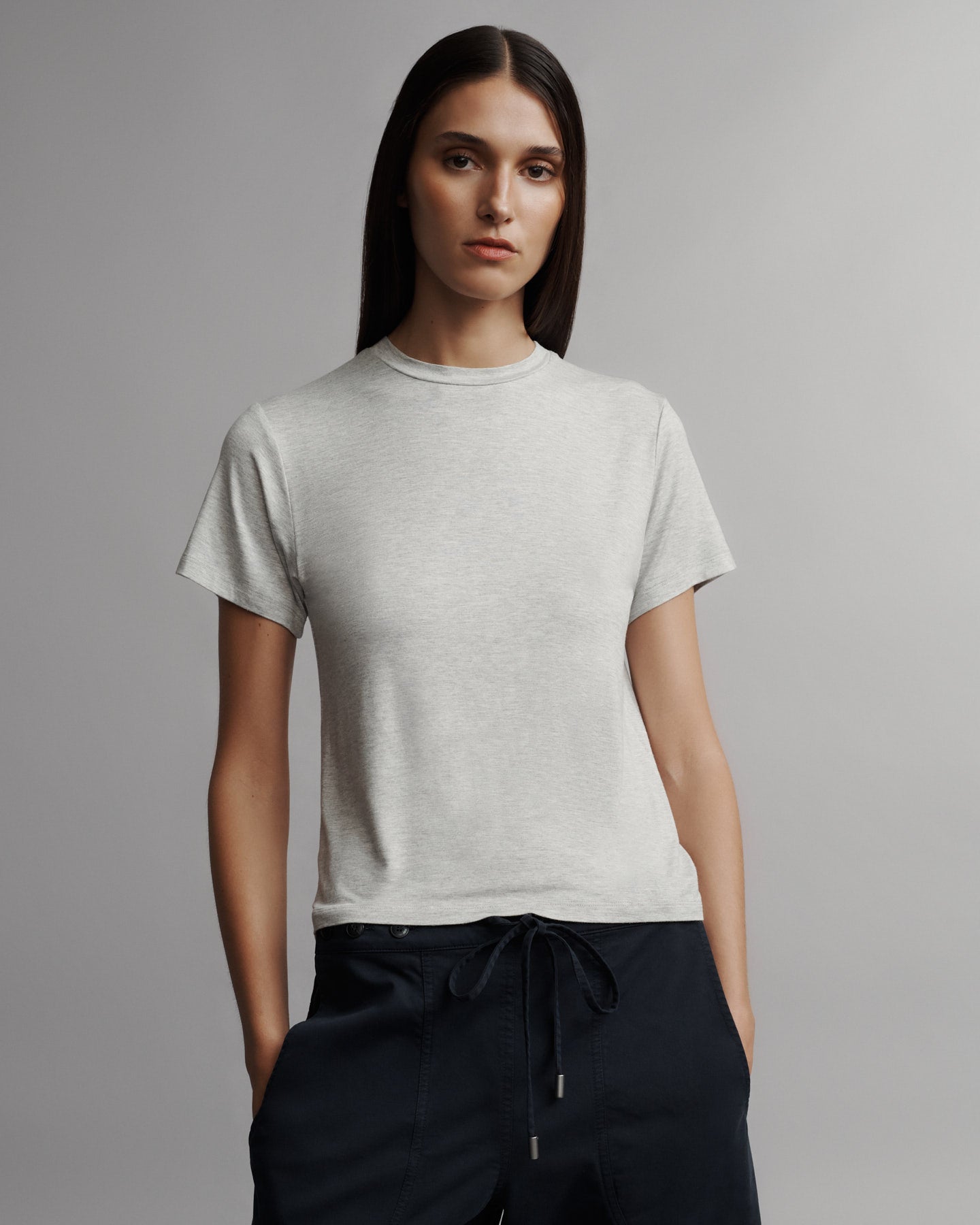 TWP Light heather grey His Tee in Jersey view 1