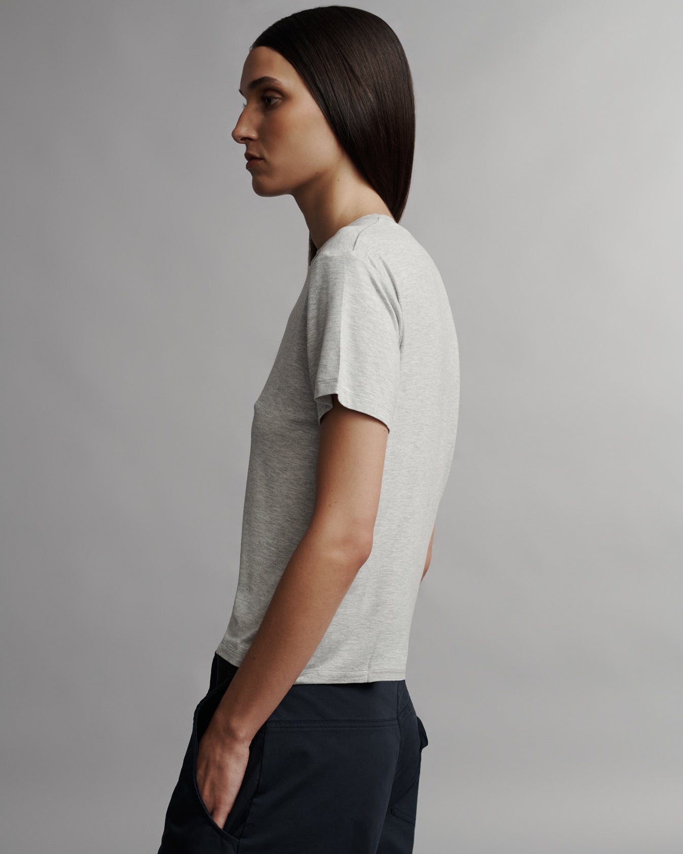 TWP Light heather grey His Tee in Jersey view 4