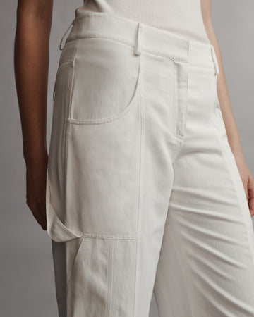 TWP White Chrystie Street Pant in Coated Viscose Linen view 2