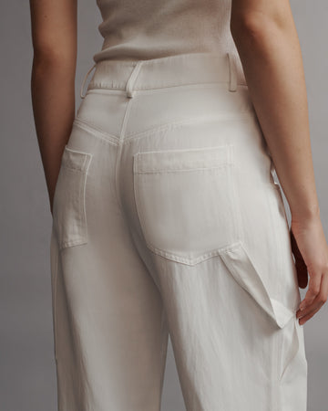 TWP White Chrystie Street Pant in Coated Viscose Linen view 6