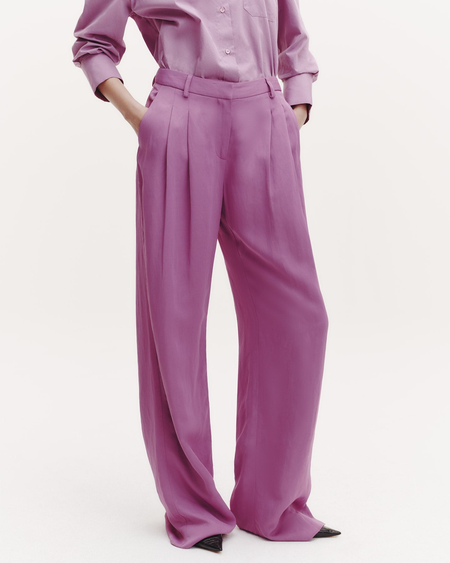 TWP Lilac Sulli Pant in Coated Viscose Linen view 1