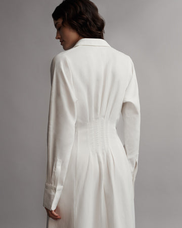 TWP White Main Street After Midnight Dress in Coated Viscose Linen view 2