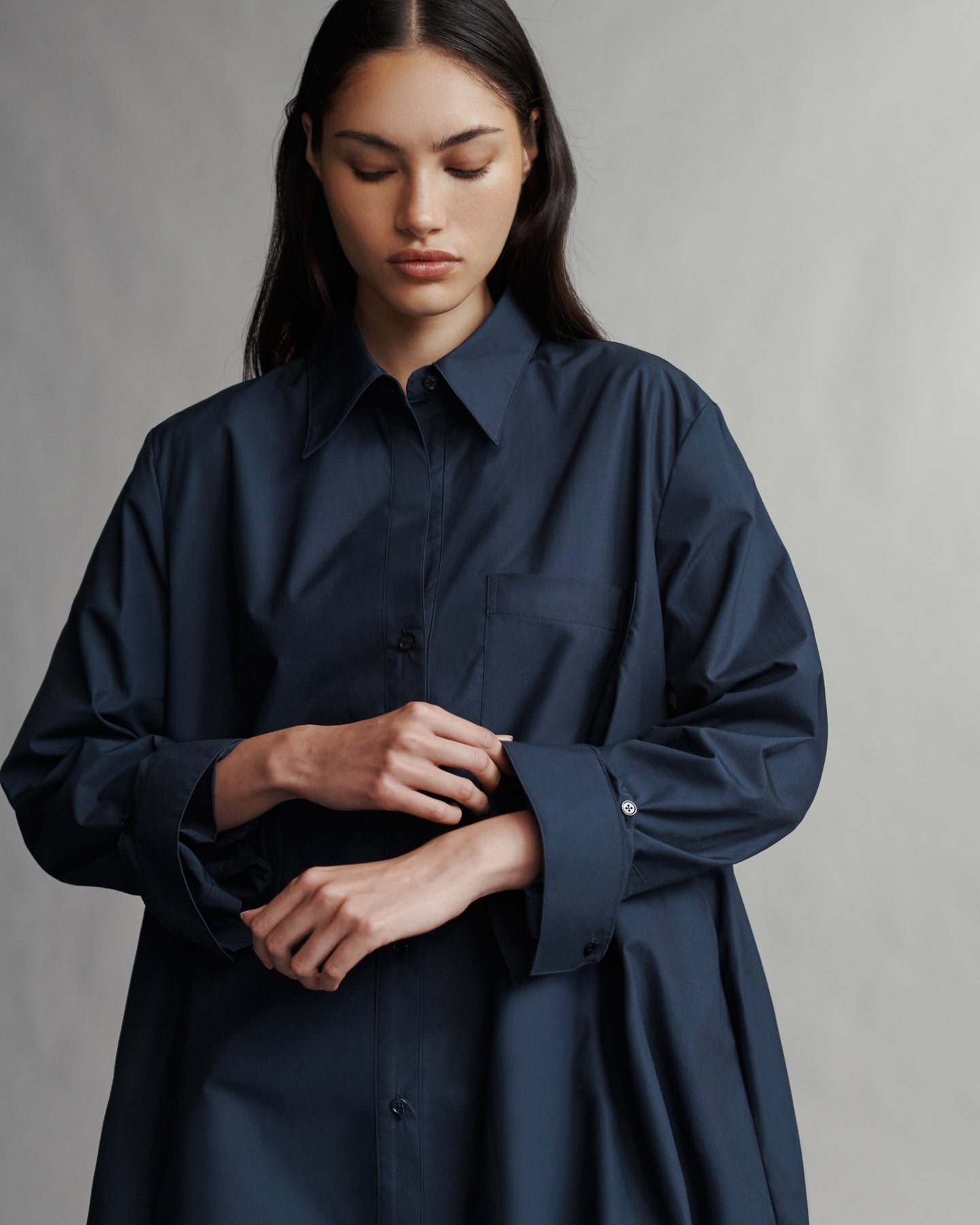 TWP Midnight Lunch At Loulou Dress in Cotton Shirting view 3