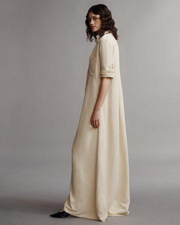 TWP French butter Jenny&#39;s Gown in coated viscose linen view 15