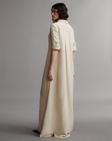 TWP French butter Jenny&#39;s Gown in coated viscose linen view 16