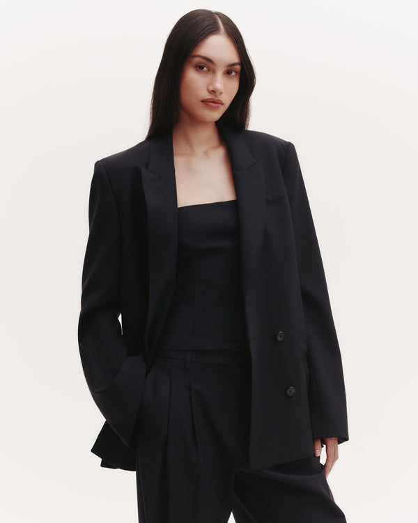 TWP Midnight Tabitha Blazer in Ultrafine Stretch Suiting view 2