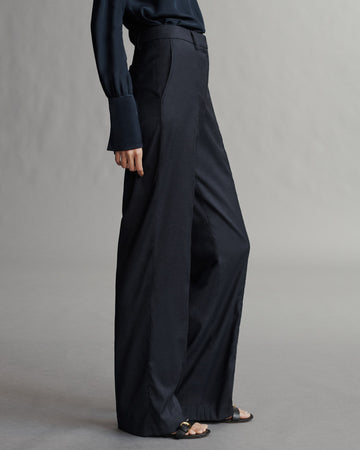 TWP Indigo / charcoal Elizabeth St. Pant in Chintzed Pinstripe Suiting view 5