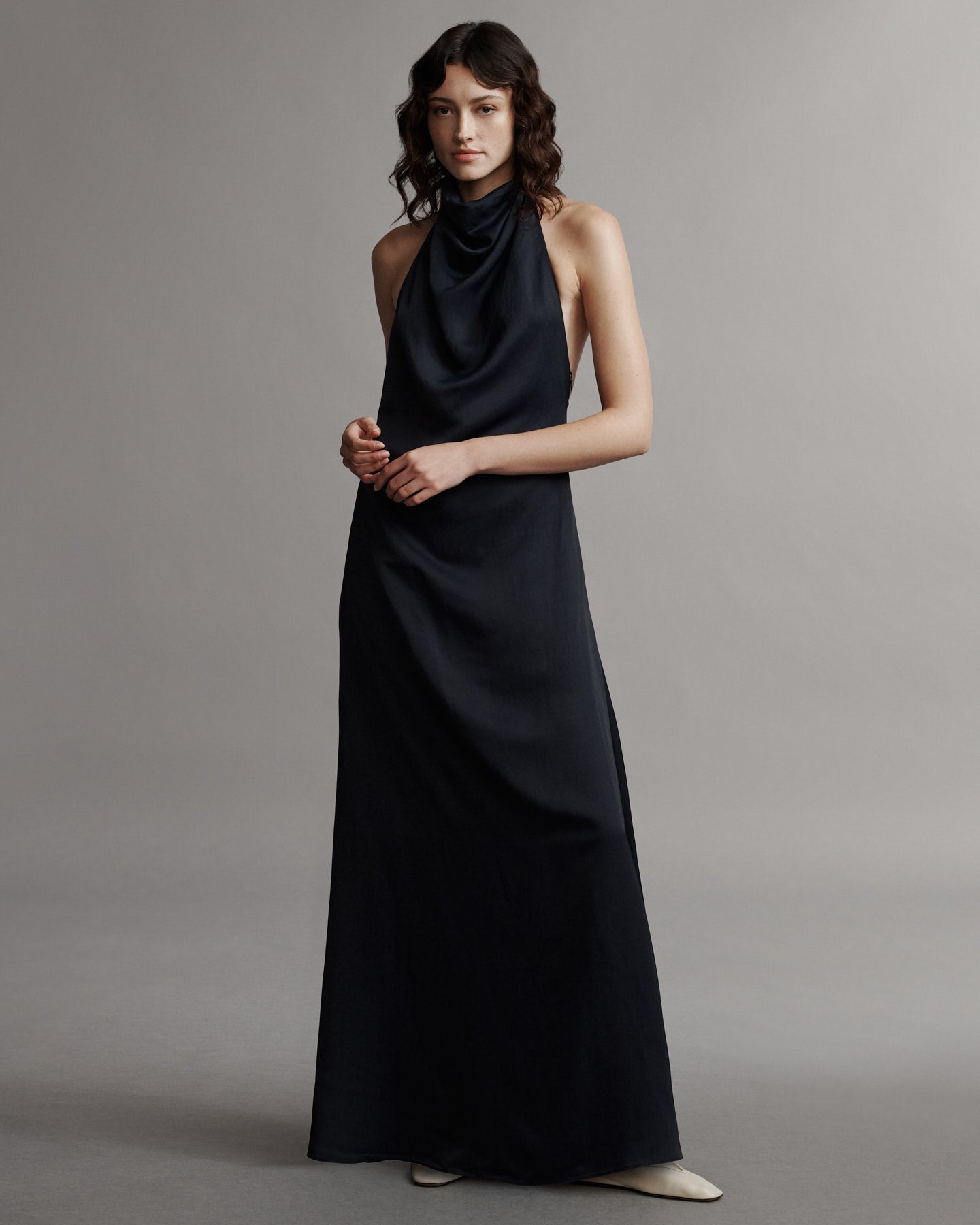 TWP Midnight Lolita Dress in Coated Viscose Linen view 1