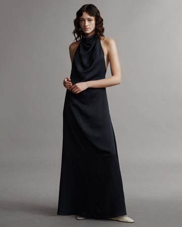 TWP Midnight Lolita Dress in Coated Viscose Linen view 2