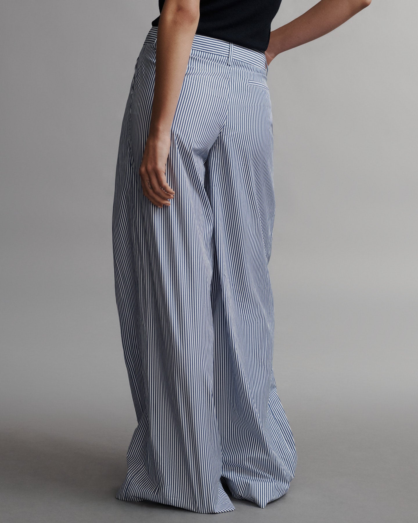 TWP White / indigo Didi Pant in Awning Lady Stripe view 4