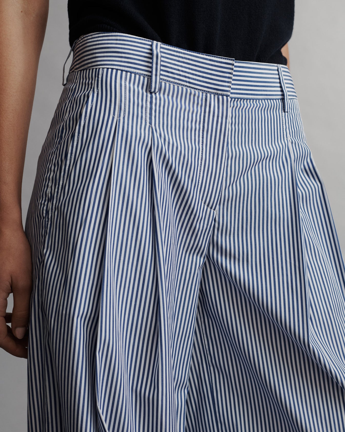 TWP White / indigo Didi Pant in Awning Lady Stripe view 2