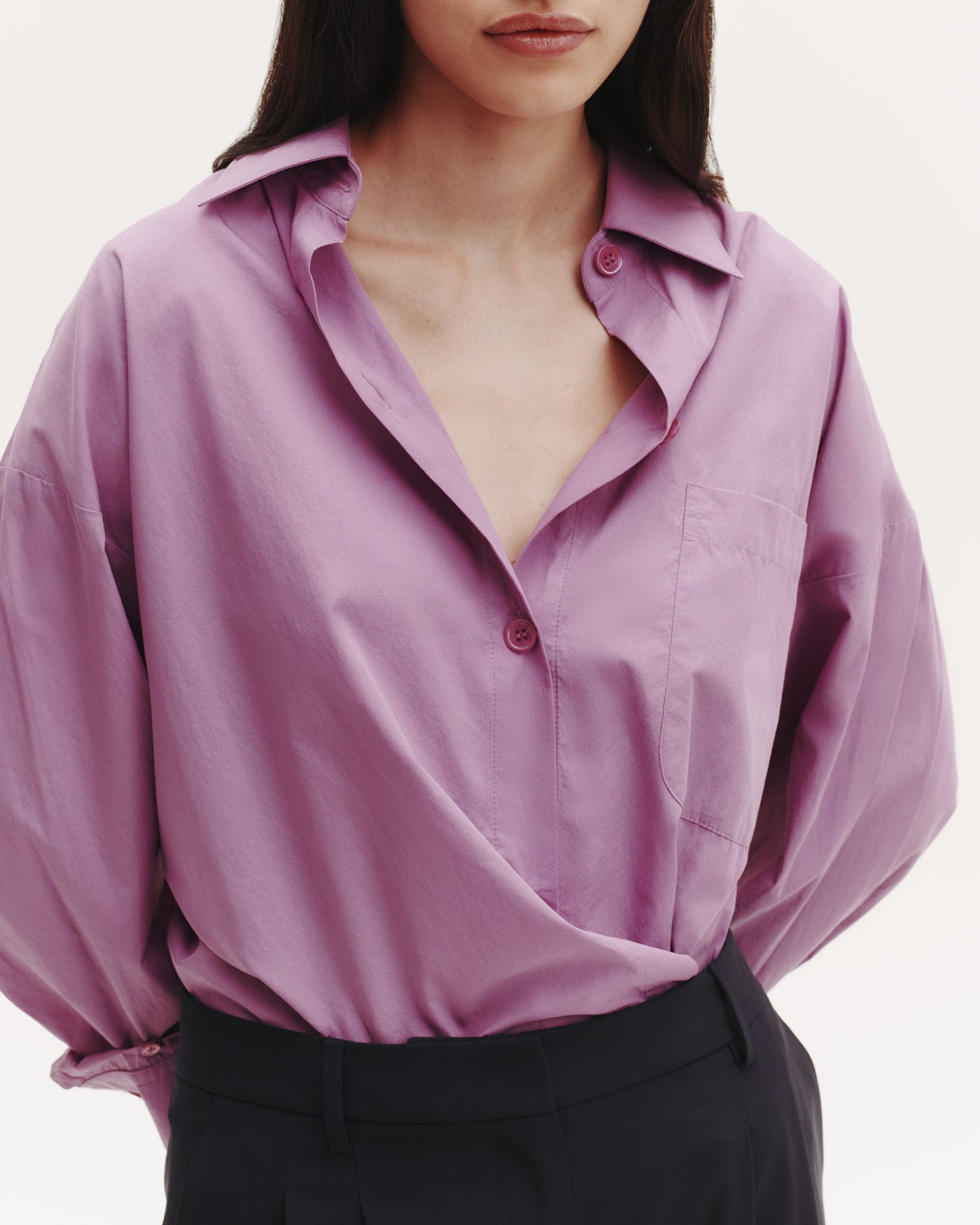 TWP Lilac Earl Shirt in Superfine Cotton view 5