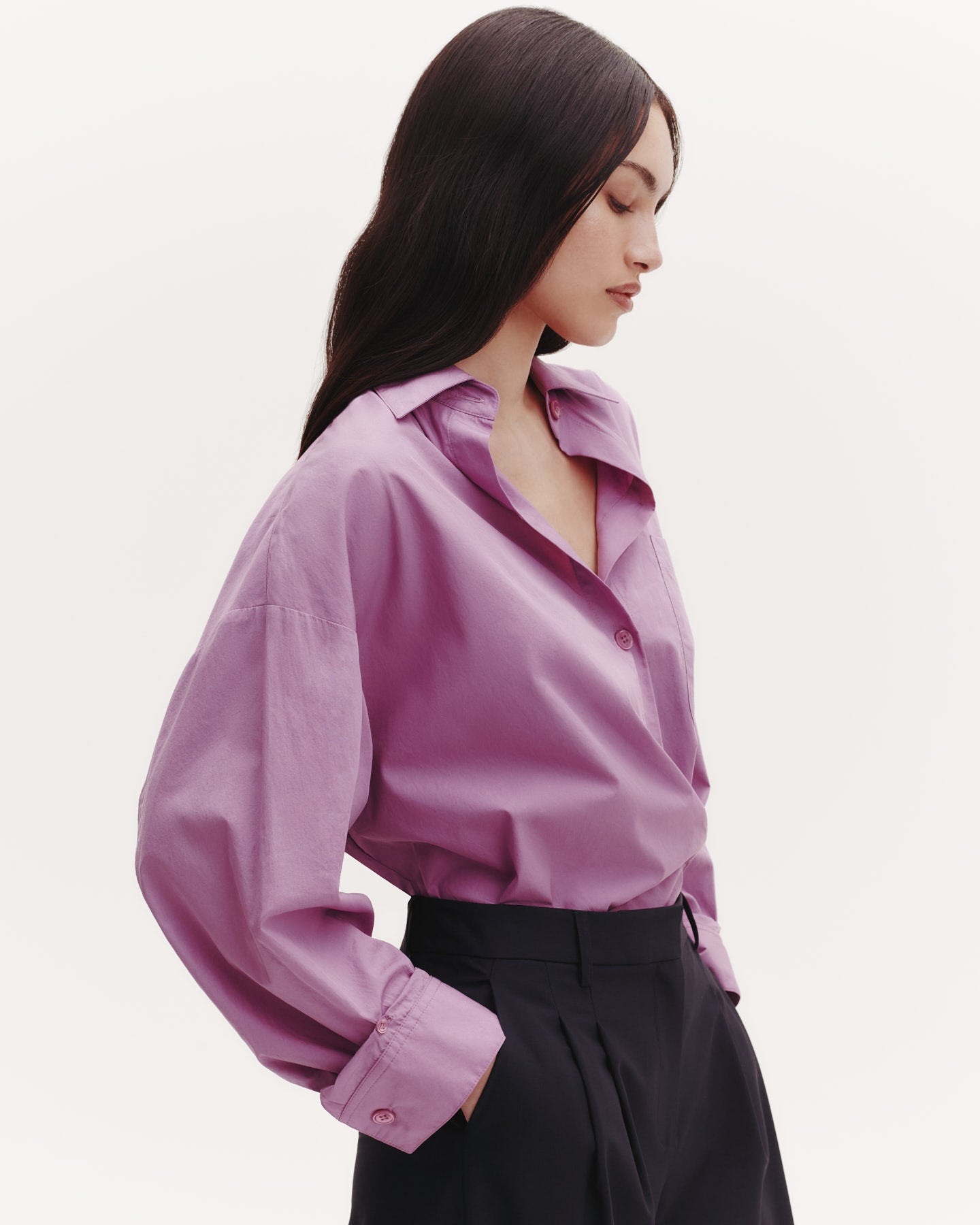 TWP Lilac Earl Shirt in Superfine Cotton view 3