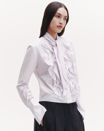 TWP White/purple Patti Top with Tie in Garcon Cotton Stripe view 2