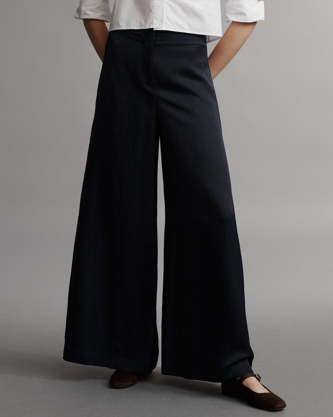 TWP Midnight Stevie Pant in Coated Viscose Linen view 2