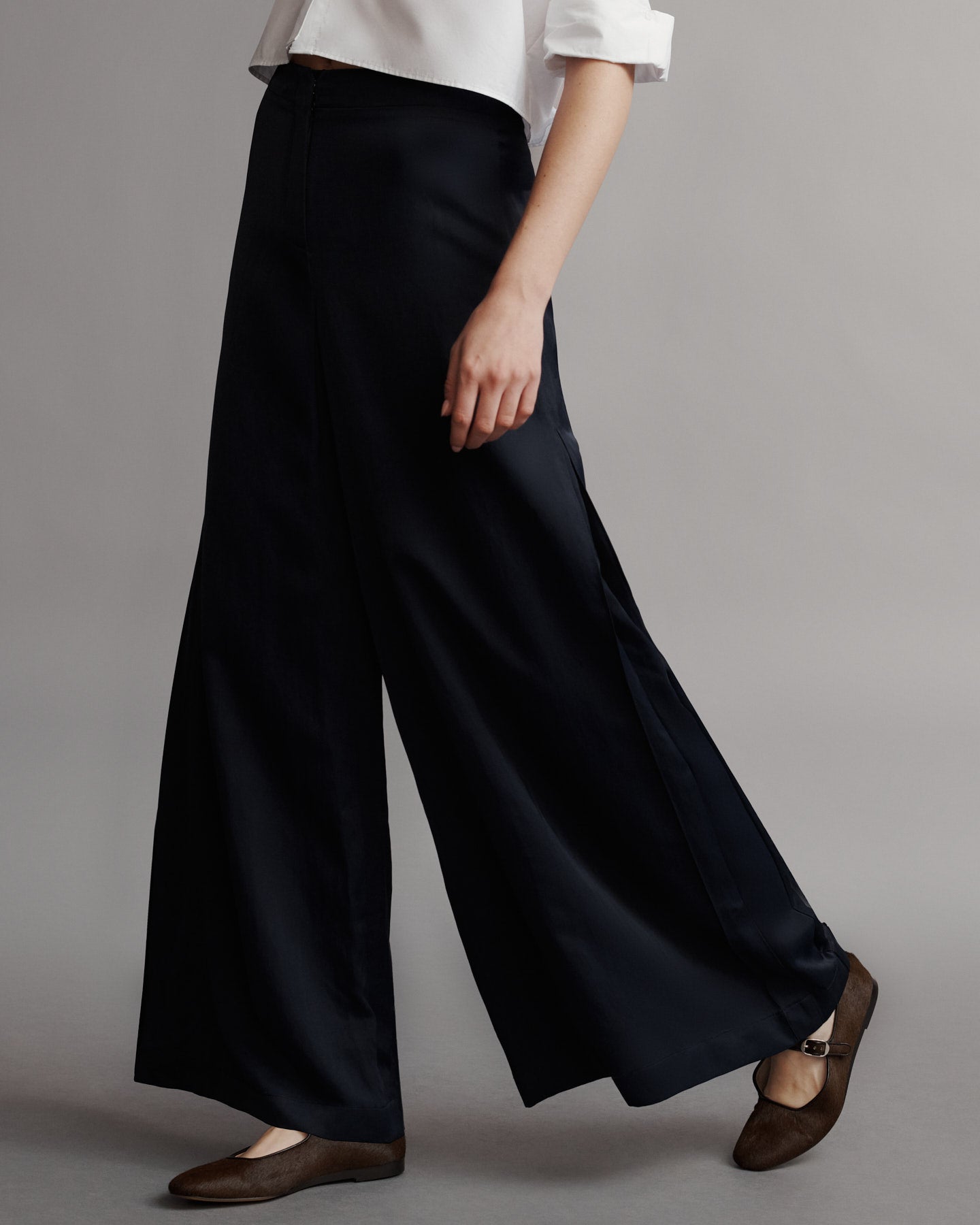 TWP Midnight Stevie Pant in Coated Viscose Linen view 3