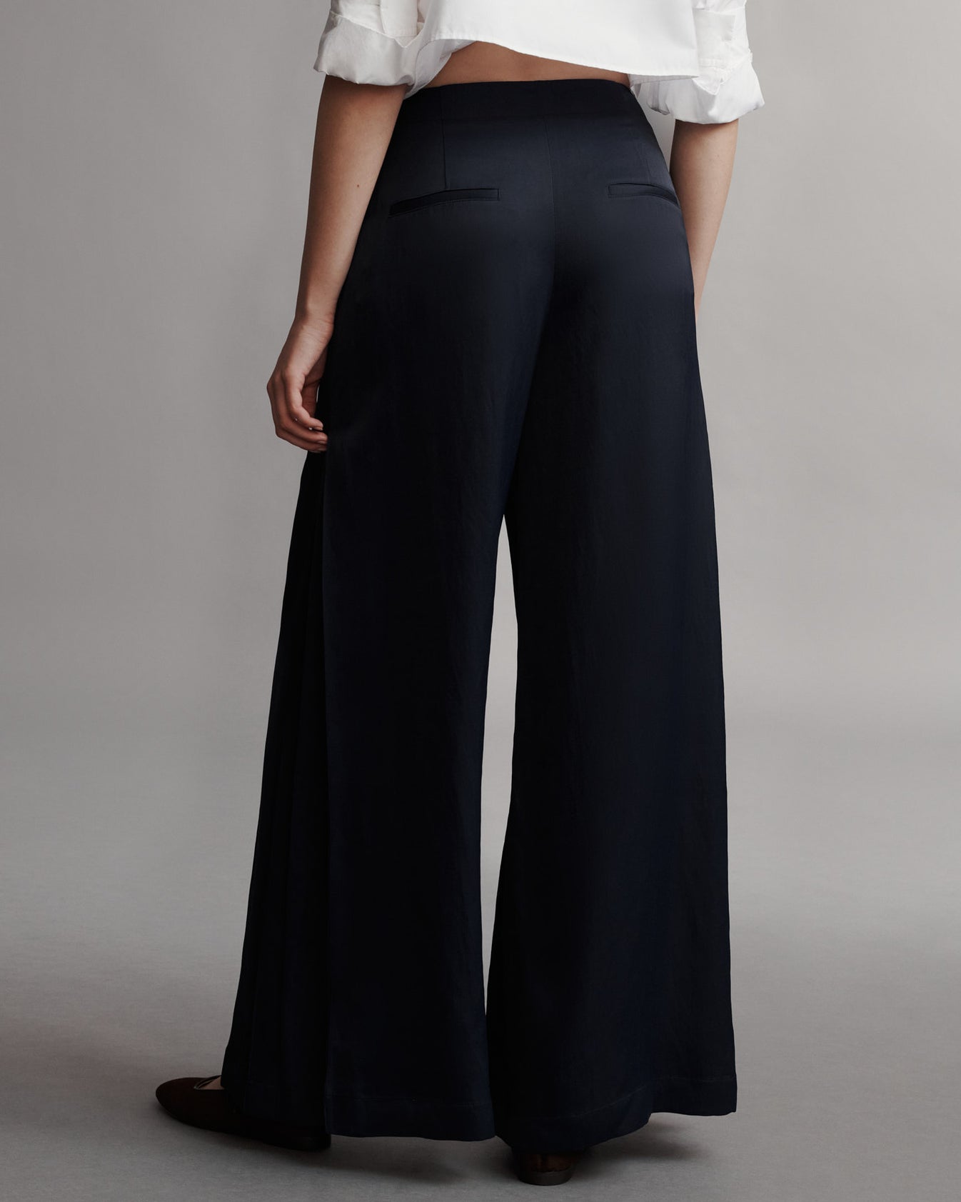 TWP Midnight Stevie Pant in Coated Viscose Linen view 4