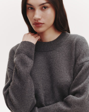 TWP Charcoal Boy Crewneck in Cashmere view 3