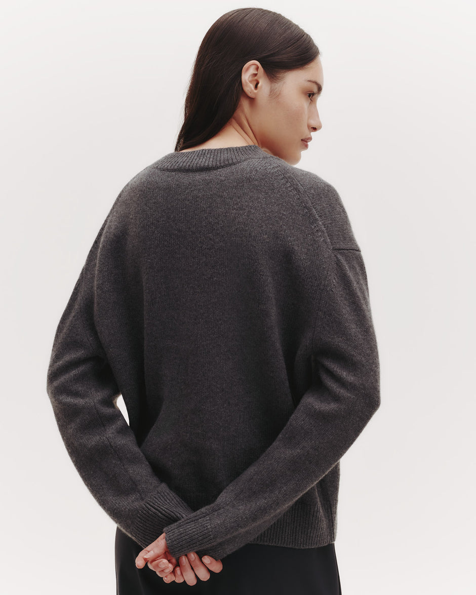 TWP Charcoal Boy Crewneck in Cashmere view 5