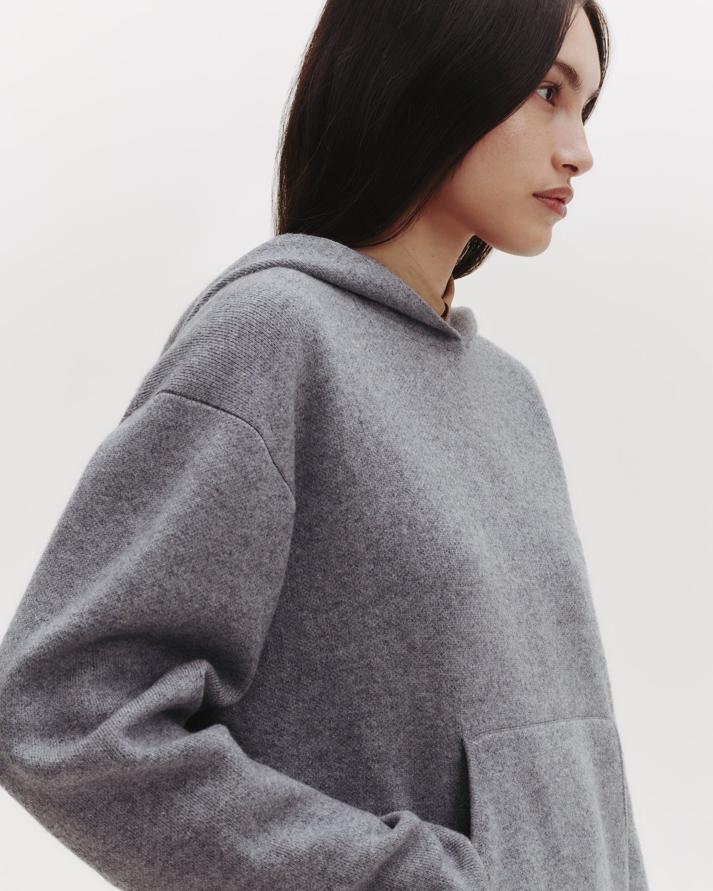 TWP Medium heather grey Hoodie in Cashmere view 4