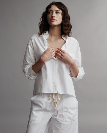 TWP White The Day After Shirt in Vintage Washed Cotton Poplin view 2