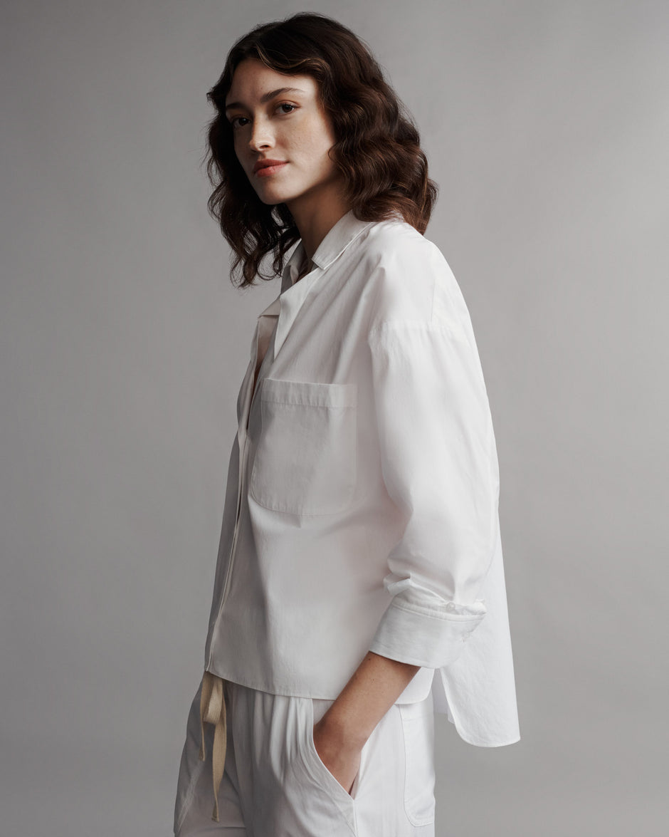 TWP White The Day After Shirt in Vintage Washed Cotton Poplin view 4