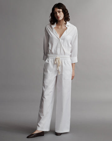 TWP White Main Street Pant in Vintage Washed Cotton Poplin view 4