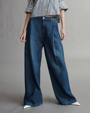 TWP Dark wash Greene St. Pant in Linen Cotton Denim view 2