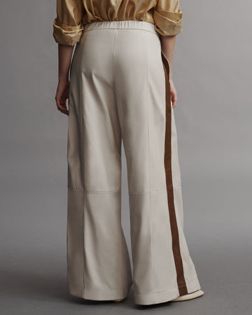 TWP Creama / mahogany Eva Pant with Tux Stripe in Paper Leather view 7