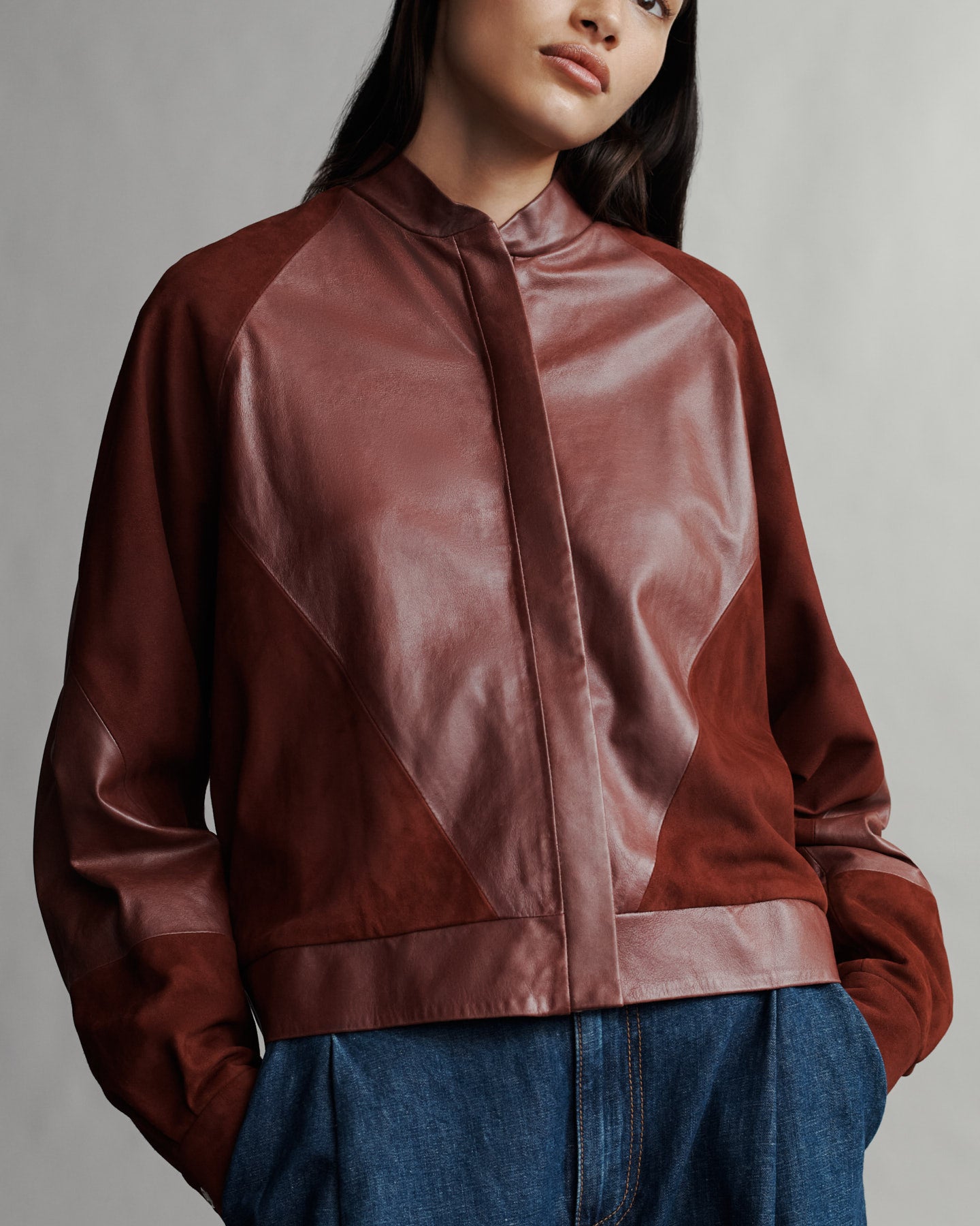 TWP Warm brick Elliot Jacket in Paper Leather view 5