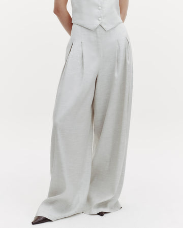 TWP Grey/ivory Drew Pant in Linen Viscose view 2