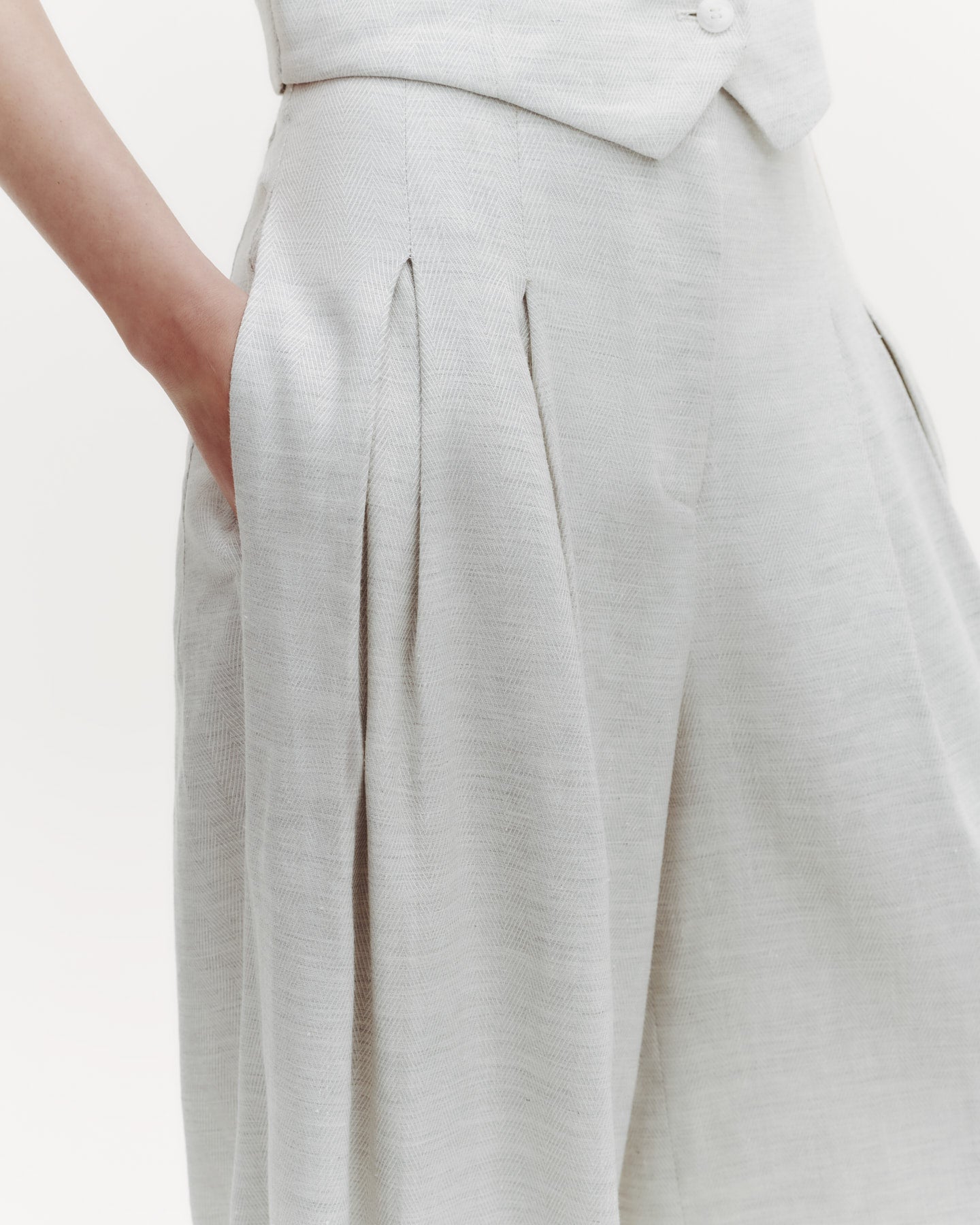 TWP Grey/ivory Drew Pant in Linen Viscose view 2