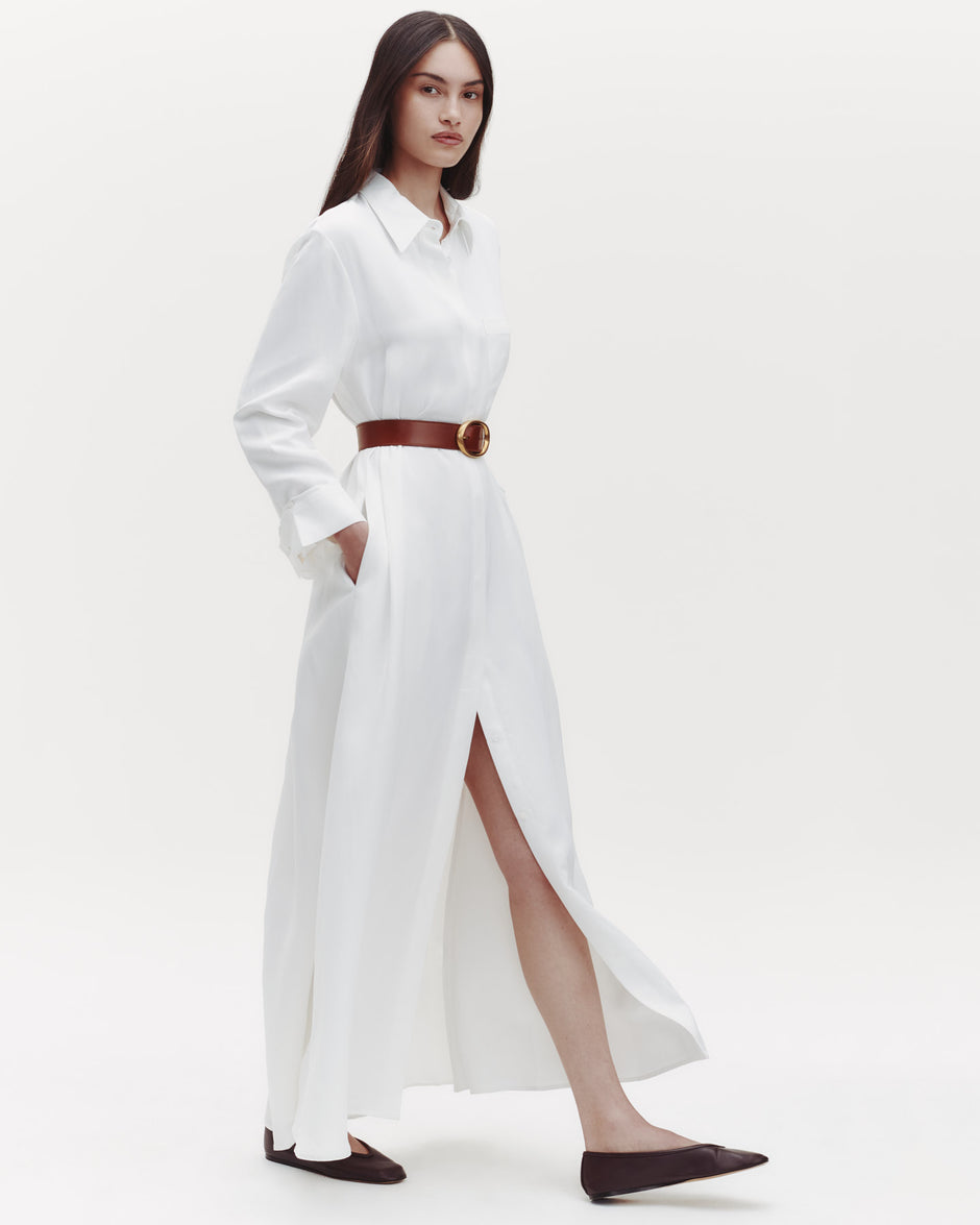 TWP White Jenny&#39;s Gown in coated viscose linen view 19