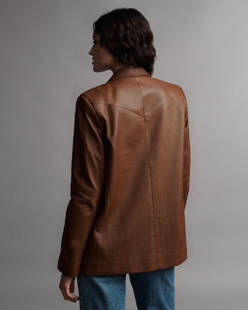 TWP Mahogany Joshua Blazer in Vintage Leather view 5