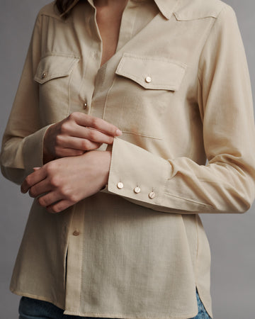 TWP Sandstone Rancher&#39;s Daughter Shirt in Cotton Voile view 3