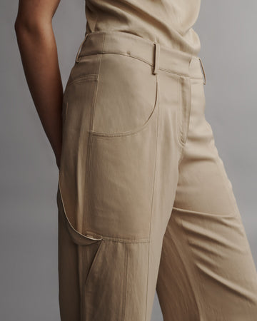 TWP Travertine Chrystie St. Pant in Coated Viscose Linen view 5