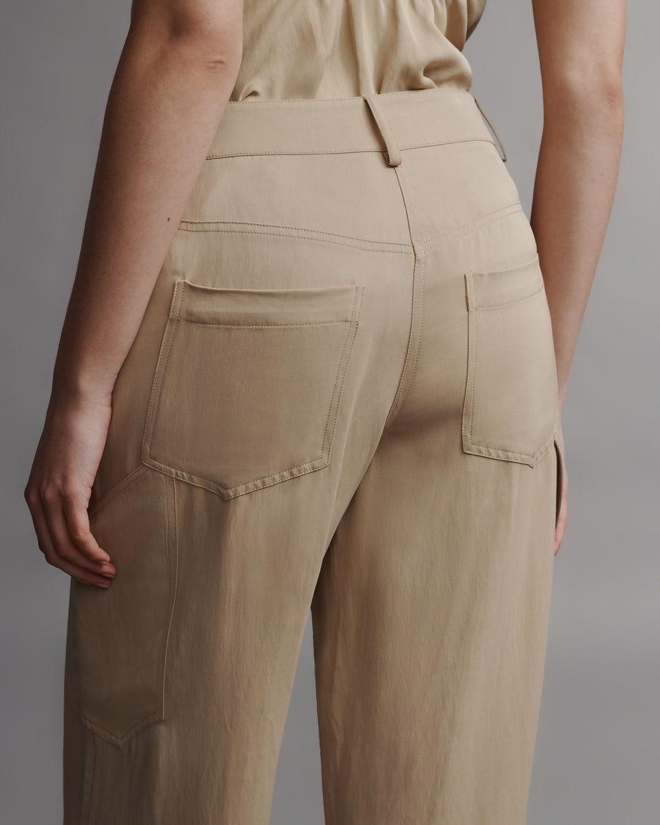 TWP Travertine Chrystie St. Pant in Coated Viscose Linen view 6