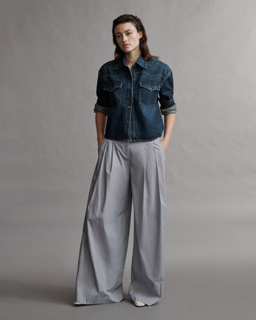 TWP Midnight / white Didi Pant in Faubourg Stripe view 6