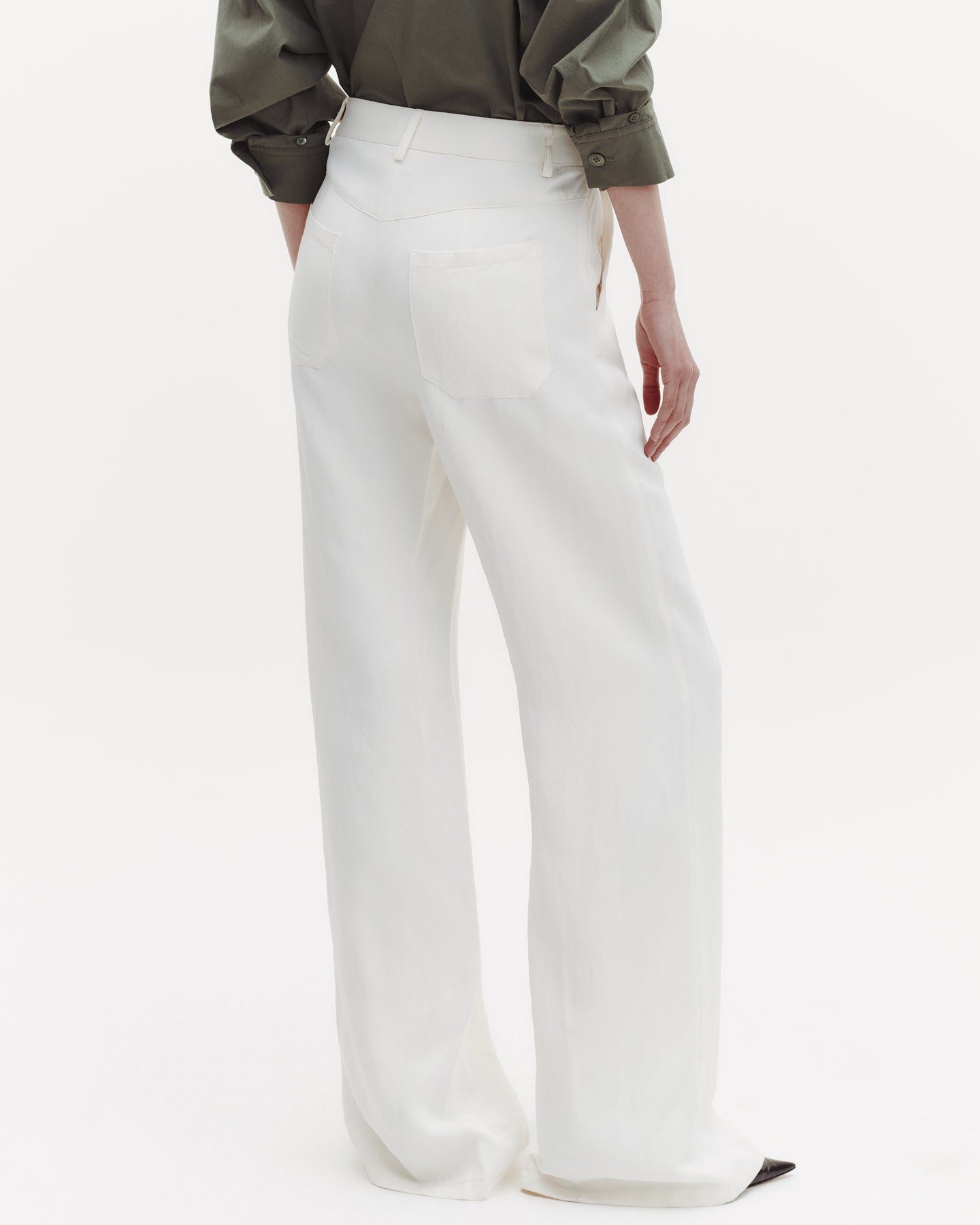 TWP Bone Howard Pant in Coated Viscose Linen view 4