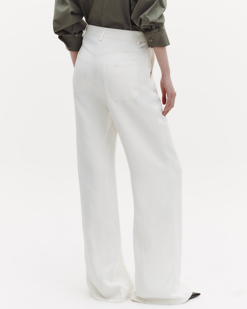 TWP Bone Howard Pant in Coated Viscose Linen view 5