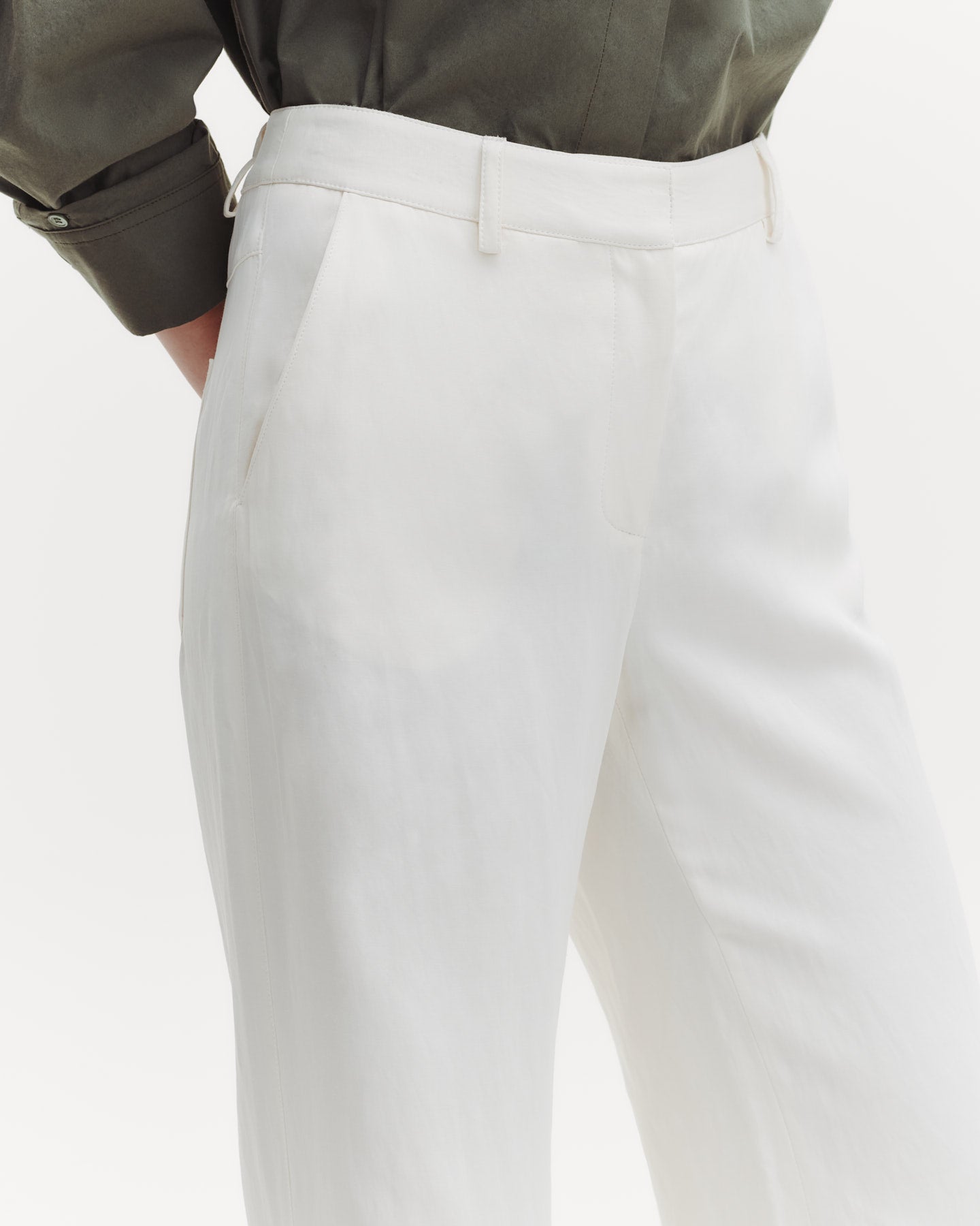 TWP Bone Howard Pant in Coated Viscose Linen view 2