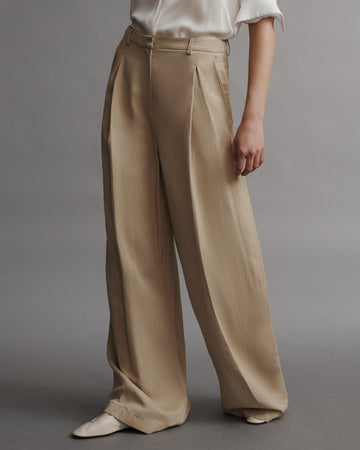 TWP Travertine Greene St. Pant in Coated Viscose Linen view 3