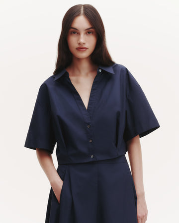 TWP Midnight She Comes and Goes Again Top in Cotton Shirting view 2