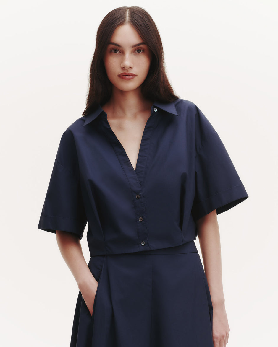 TWP Midnight She Comes and Goes Again Top in Cotton Shirting view 1