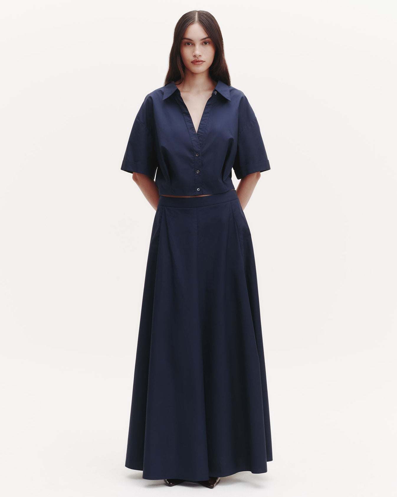 TWP Midnight Cecelia&#39;s Skirt in Cotton Poplin view 2